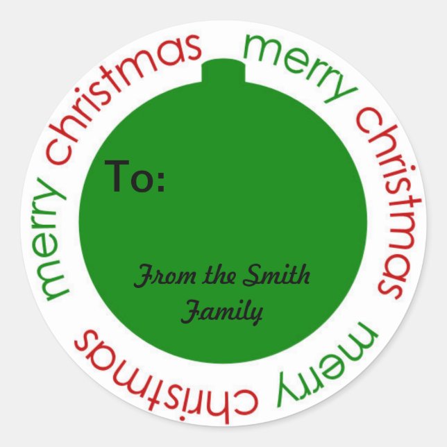 Christmas to and from stickers (Front)