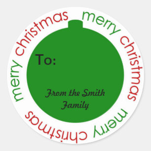 Christmas to and from stickers