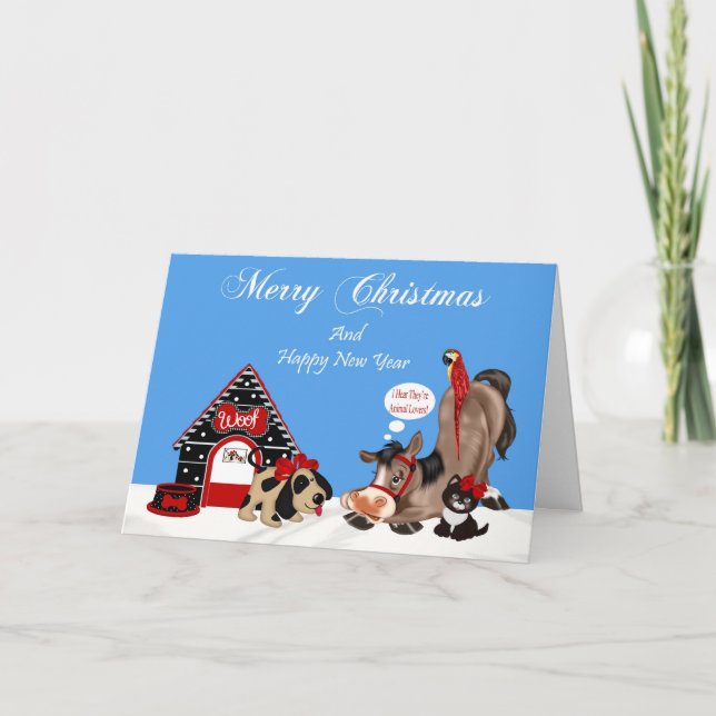 Christmas To Animal Lover Greeting Card (Front)