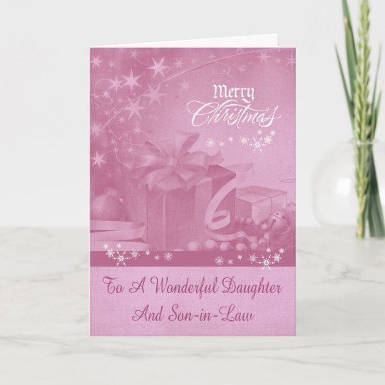 Christmas To Daughter And Son-in-Law Greeting Card | Zazzle.co.uk