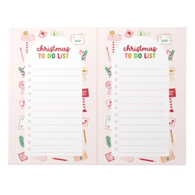 Christmas To Do List Checklist Notepad (Front)