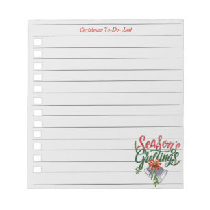 Christmas To Do List Notepad