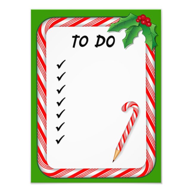 Christmas To Do List Photo Print (Front)