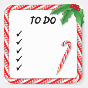 Christmas To Do List Square Sticker