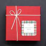 Christmas To From Gingham Green Pink Red Square Sticker<br><div class="desc">Classic Christmas Gingham Pattern in bright colours,  green,  mint,  pink,  and red coloured stripes make this a simple and beautiful design. With To,  and From,  spaces to address your gifts with detail and personally.</div>