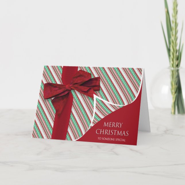 Christmas To Someone Special Gift Large Bow Card (Front)