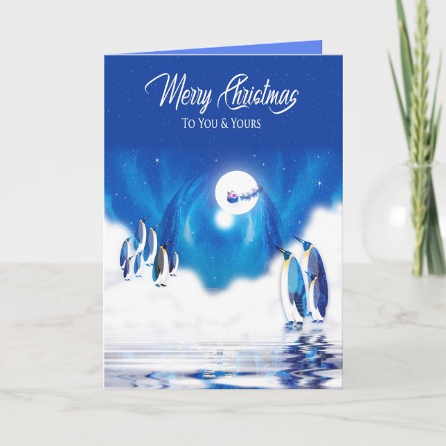 Christmas, To You & Yours, Penguins Northern Light Card (Front)