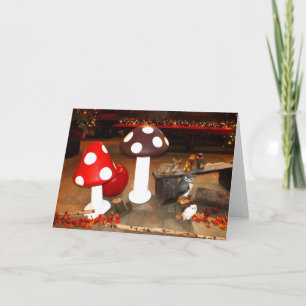 Christmas toadstools holiday card