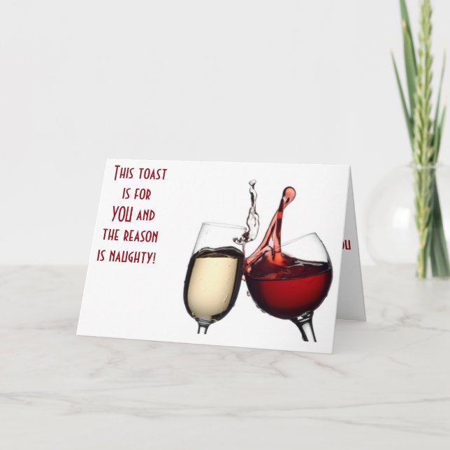 CHRISTMAS TOAST-YOU MADE THE ***NAUGHTY LIST** HOLIDAY CARD (Front)