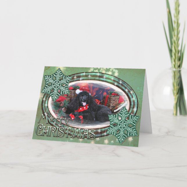 Christmas - Toby - Poodle Holiday Card (Front)