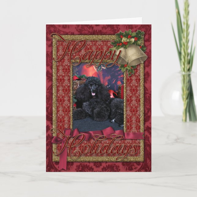 Christmas - Toby - Poodle Holiday Card (Front)