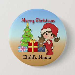 Christmas Toddler Girl Round Button