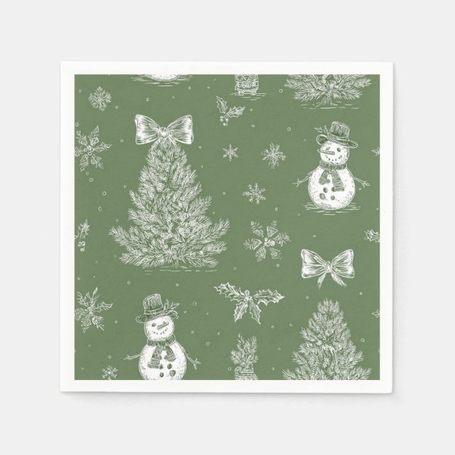 Christmas toile napkins (Front)