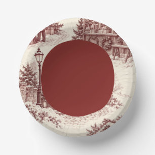 Christmas Toile Paper Plates 2– Christmas Market