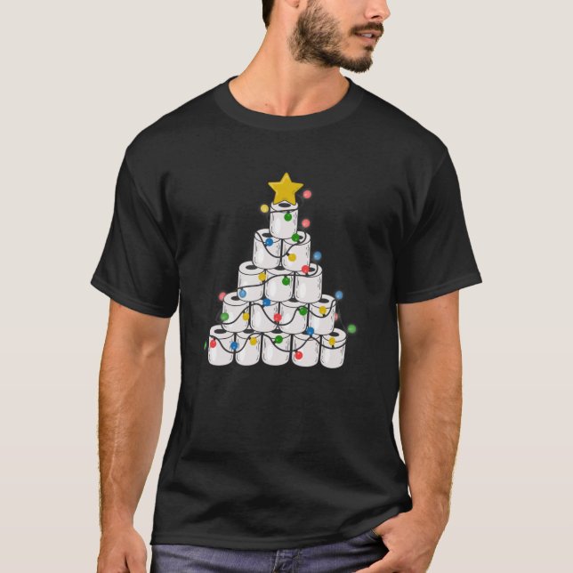 Christmas Toilet Paper Ornament Gift T-Shirt (Front)