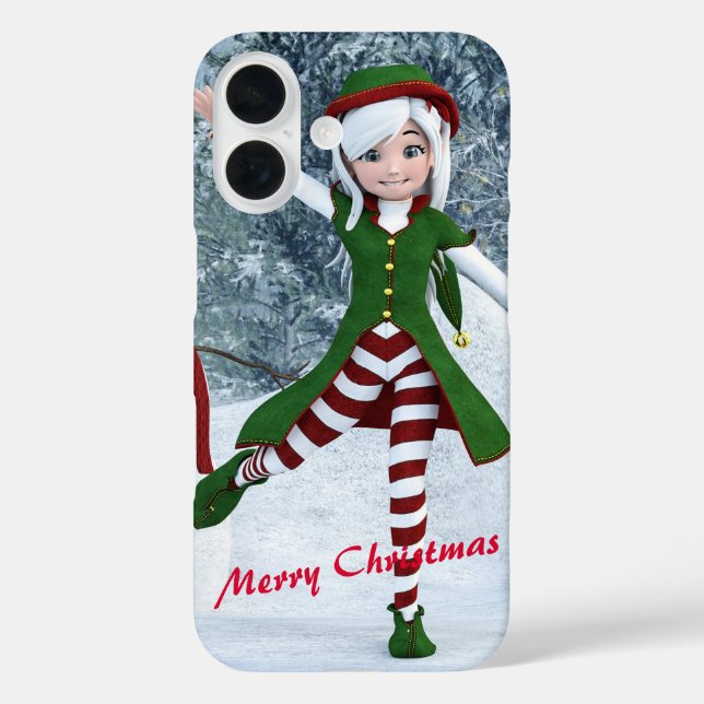 Christmas Toon Girl in a Winter Forest Case-Mate iPhone Case (Back)