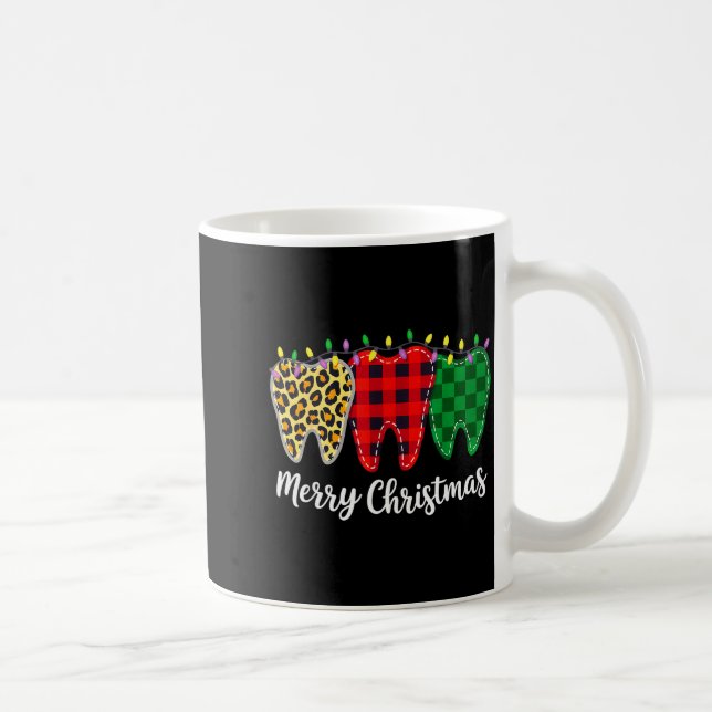 Christmas Tooth Dentist Dental Istant Teeth Leopar Coffee Mug (Right)