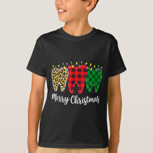 Christmas Tooth Dentist Dental Istant Teeth Leopar T-Shirt