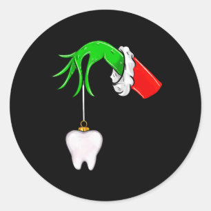 Christmas Tooth Dentist Dental Istant Teeth Xmas P Classic Round Sticker