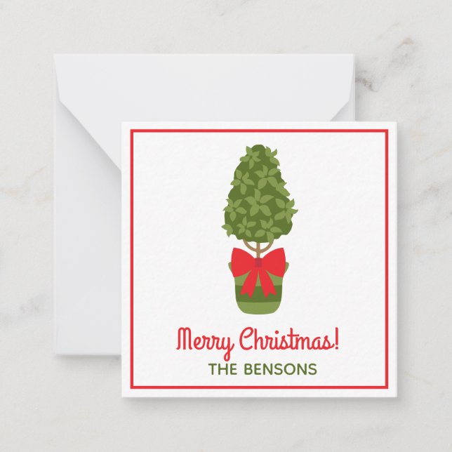 Christmas Topiary Gift Enclosure Cards (Front)