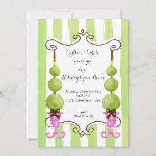 Christmas Topiary Open House Invitation/Photocard Invitation