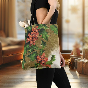 Christmas Tote Bag Vintage Santa Clause Retro Xmas