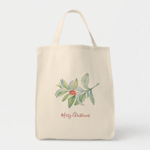 Christmas Tote Bags Botanical Red Berries