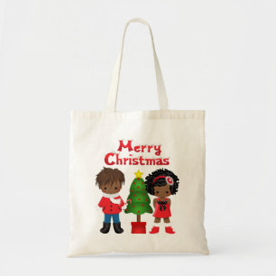 Christmas Tote with African American Children