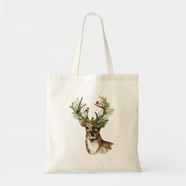 Christmas Tote with Christmas Deer (Front)