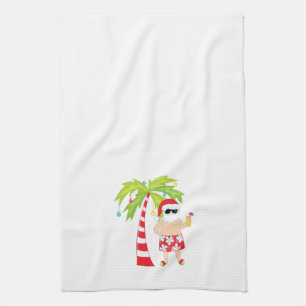 Christmas Towel with Tropical Santa