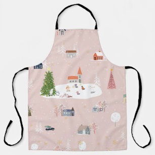 Christmas Town: Cute Vintage Landscape Apron