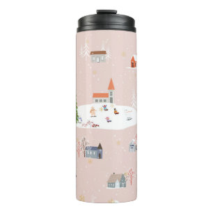Christmas Town: Cute Vintage Landscape Thermal Tumbler
