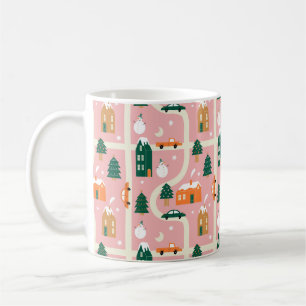Christmas Town Holiday Map Pattern Coffee Mug