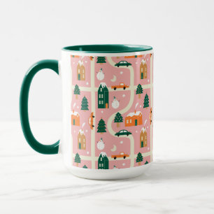 Christmas Town Holiday Map Pattern Mug