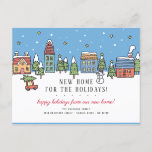 Christmas Town New Home for the Holidays Christmas Invitation Postcard