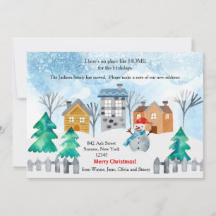 Christmas Town Watercolor Holiday Moving Card