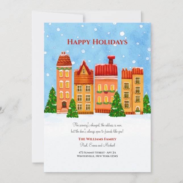 Christmas Townhouses New Home Holiday Card (Front)