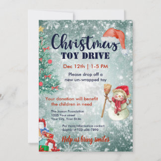 Christmas Toy Drive Family or Corporate Invitation