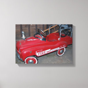 Christmas Toy Fire Truck Wagon Canvas Print