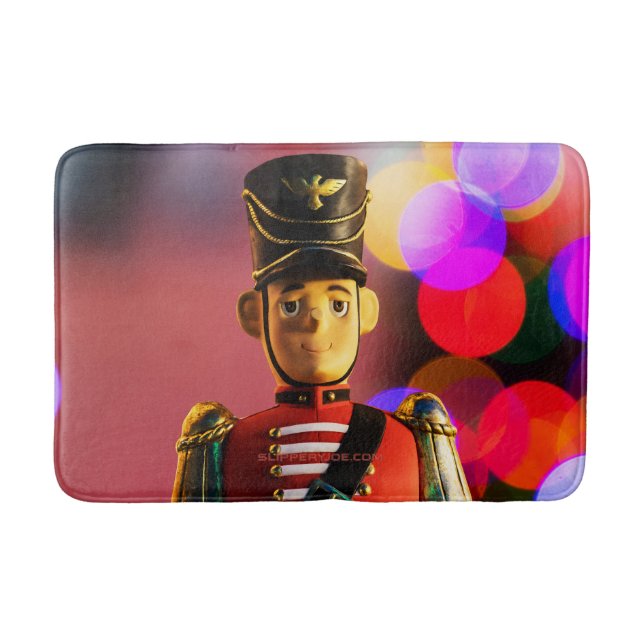 Christmas toy soldier figurine SlipperyJoe gay pri Bath Mat (Front)