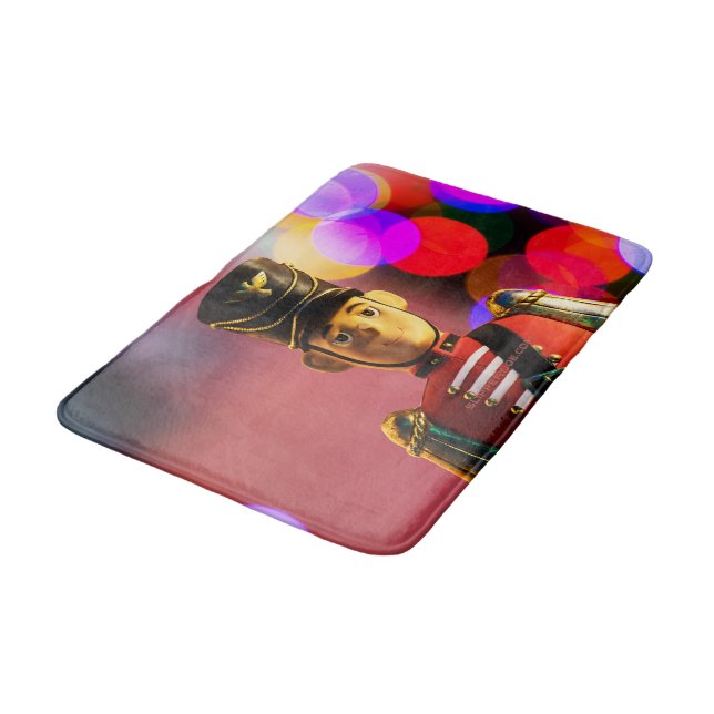 Christmas toy soldier figurine SlipperyJoe gay pri Bath Mat (Angled)