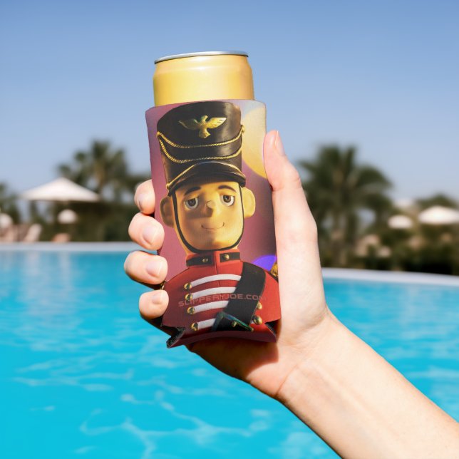 Christmas toy soldier figurine SlipperyJoe gay pri Seltzer Can Cooler (In Situ Pool)