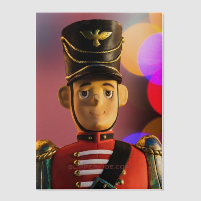 Christmas toy soldier figurine SlipperyJoe gay pri Vellum Invitations (Front)