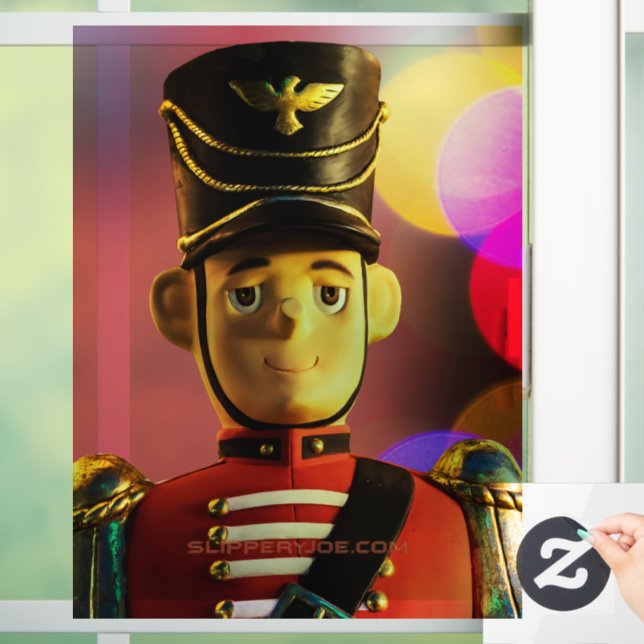 Christmas toy soldier figurine SlipperyJoe gay pri Window Cling (Home)