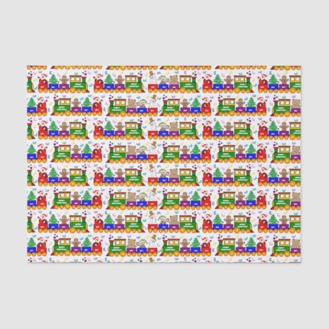 Christmas Toy Train and Jelly Beans Tissue Paper (Front)