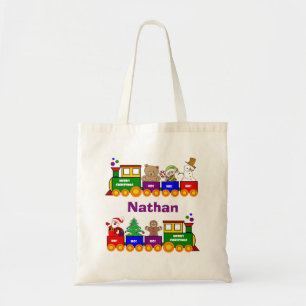 Christmas Toy Train Tote Bag
