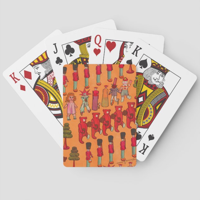 Christmas Toy Vintage Antique Holiday Pattern Playing Cards (Back)