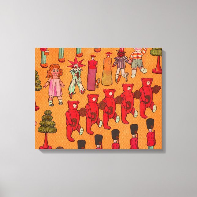 Christmas Toy Vintage Children Play Canvas Print (Front)