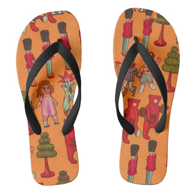 Christmas Toy Vintage Children Play Flip Flops (Footbed)