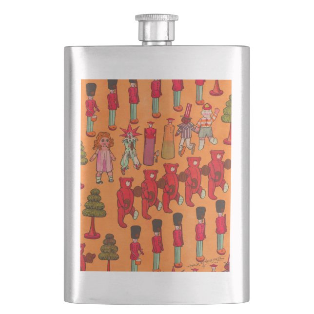 Christmas Toy Vintage Children Play Hip Flask (Front)